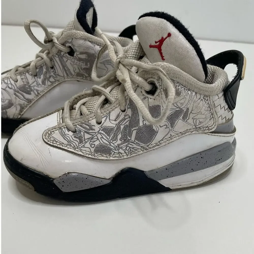 Air Jordan Dub Zero‎ Hi-Top Lace Up Sneakers White Cement Toddler Size 8C 311072